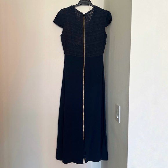 ROLAND MOURET Navy Stretch Crepe Mesh Midi Dress NEW - UK 8 / XS - Picture 2 of 9